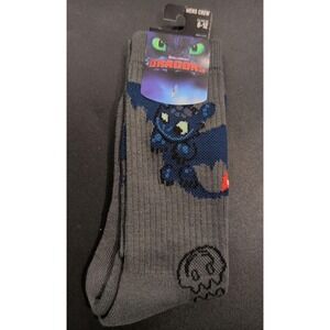 DreamWorks How To Train Your Dragon Toothless & Skulls Allover Print Crew Socks